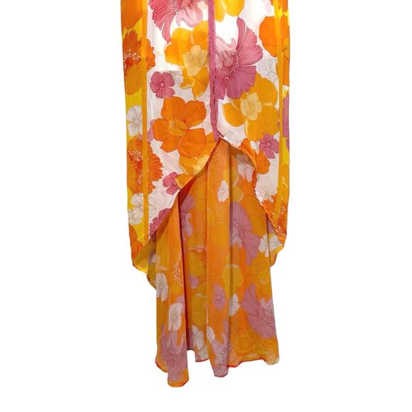 NWT Agua Bendita Victoria White Funky Bloom Floral Maxi Dress Multi Small Resort - Picture 6 of 16